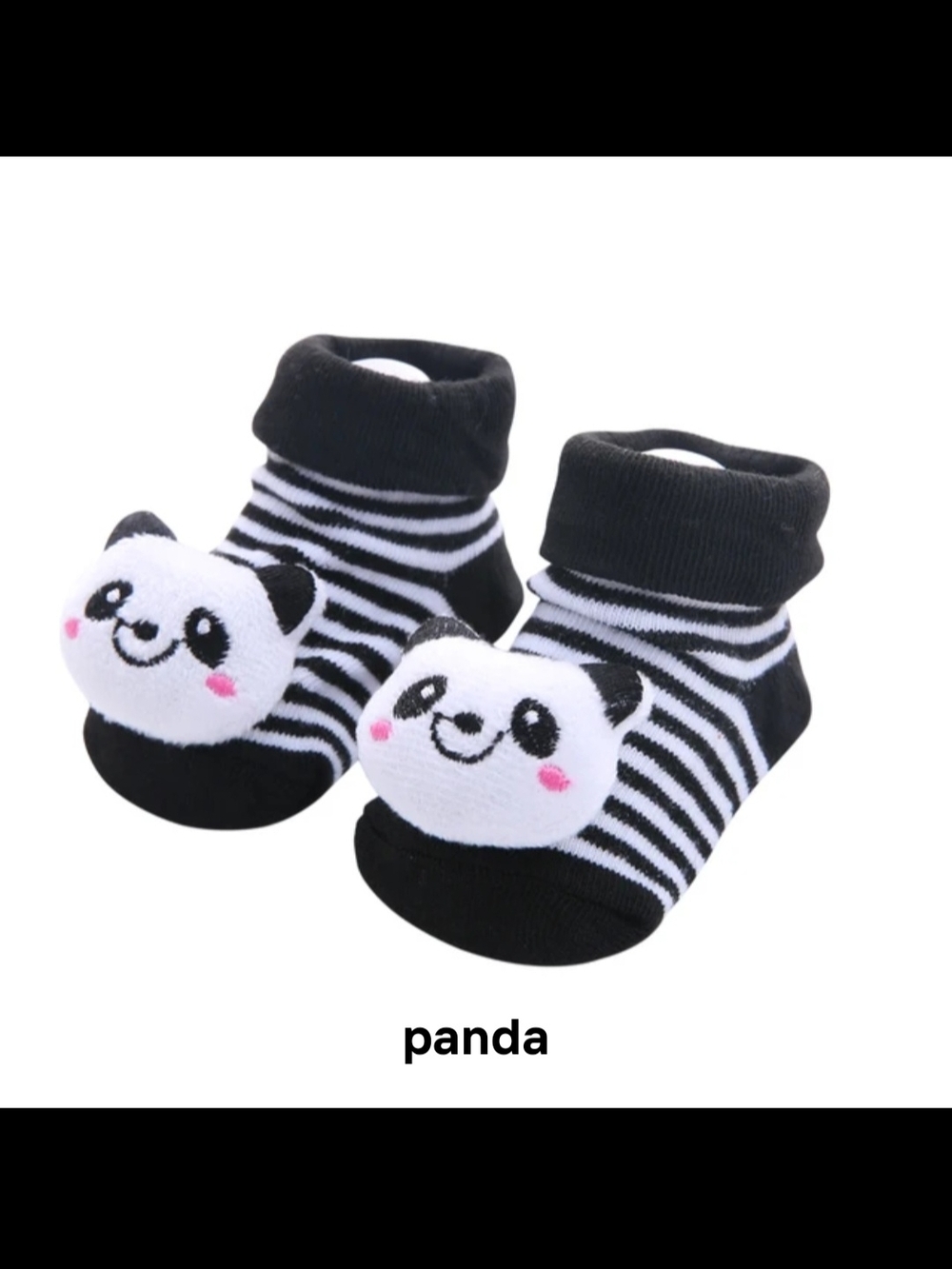 Baby Socks Panda Stripe - Black & White NWOT